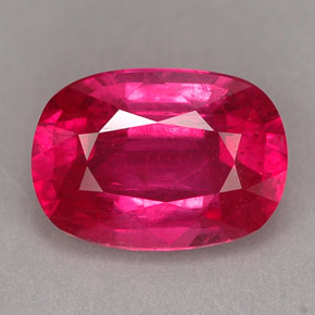 Rubí rojo natural de 3,18 ct, corte cojín, SI