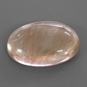 Cuarzo rutilado oro natural de 49,49 ct, corte óvalo, transparente