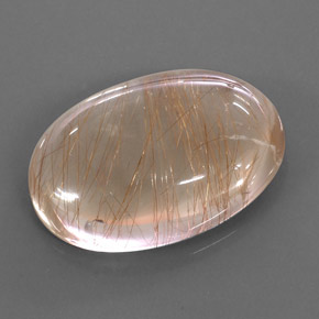 Cuarzo rutilado oro natural de 49,49 ct, corte óvalo, transparente