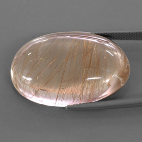 Cuarzo rutilado oro natural de 49,49 ct, corte óvalo, transparente
