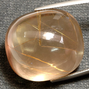 Cuarzo rutilado amarillo natural de 78,65 ct, transparente, transparente / translúcido