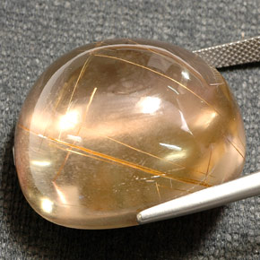 Cuarzo rutilado amarillo natural de 78,65 ct, transparente, transparente / translúcido