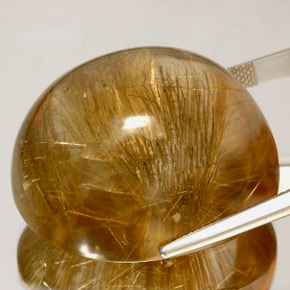 Cuarzo rutilado amarillo natural de 128,20 ct, transparente, transparente / translúcido
