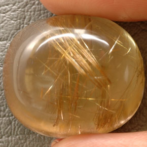 Cuarzo rutilado amarillo natural de 48,93 ct, transparente, transparente / translúcido