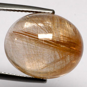 Cuarzo rutilado amarillo natural de 18,48 ct, transparente, transparente / translúcido