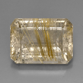 Cuarzo rutilado amarillo natural de 15,08 ct, transparente, transparente / translúcido