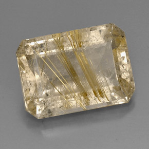 Cuarzo rutilado amarillo natural de 15,08 ct, transparente, transparente / translúcido