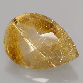 Cuarzo rutilado amarillo natural de 15,09 ct, transparente, transparente / translúcido