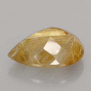 Cuarzo rutilado amarillo natural de 15,09 ct, transparente, transparente / translúcido