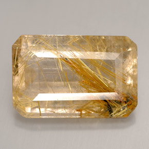 Cuarzo rutilado amarillo natural de 12,60 ct, transparente, transparente / translúcido