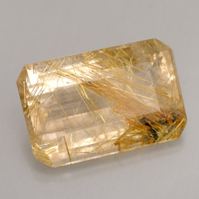 Cuarzo rutilado amarillo natural de 12,60 ct, transparente, transparente / translúcido