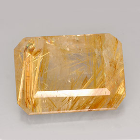 Cuarzo rutilado amarillo natural de 16,29 ct, transparente, transparente / translúcido