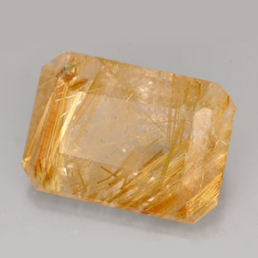 Cuarzo rutilado amarillo natural de 16,29 ct, transparente, transparente / translúcido