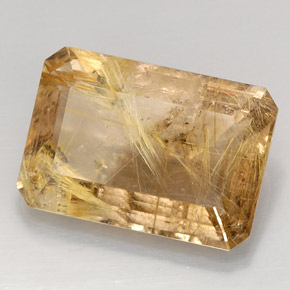 Cuarzo rutilado amarillo natural de 37,66 ct, transparente, transparente / translúcido