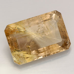 Cuarzo rutilado amarillo natural de 37,66 ct, transparente, transparente / translúcido