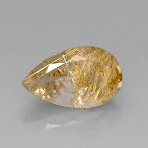 Cuarzo rutilado amarillo natural de 8,96 ct, transparente, transparente / translúcido