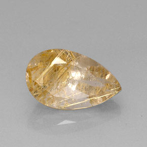 Cuarzo rutilado amarillo natural de 8,96 ct, transparente, transparente / translúcido