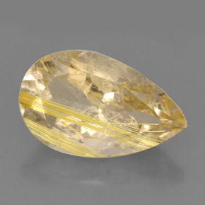 Cuarzo rutilado amarillo natural de 8,60 ct, transparente, transparente / translúcido
