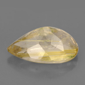 Cuarzo rutilado amarillo natural de 8,60 ct, transparente, transparente / translúcido