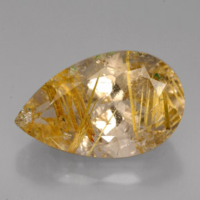 Cuarzo rutilado amarillo natural de 8,72 ct, transparente, transparente / translúcido
