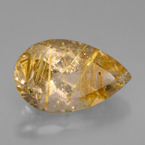 Cuarzo rutilado amarillo natural de 8,72 ct, transparente, transparente / translúcido