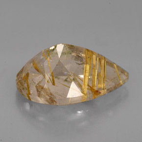 Cuarzo rutilado amarillo natural de 8,72 ct, transparente, transparente / translúcido