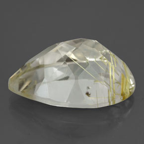 Cuarzo rutilado amarillo natural de 8,70 ct, en forma de pera, transparente