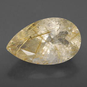 Cuarzo rutilado amarillo natural de 8,34 ct, transparente, transparente / translúcido
