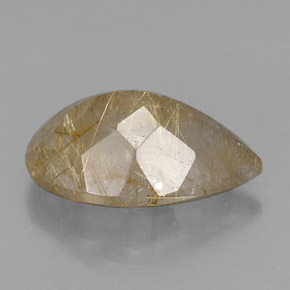 Cuarzo rutilado amarillo natural de 8,53 ct, en forma de pera, transparente