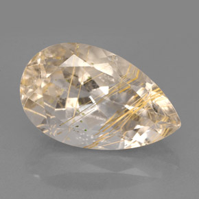 Cuarzo rutilado amarillo natural de 9,56 ct, transparente, transparente / translúcido