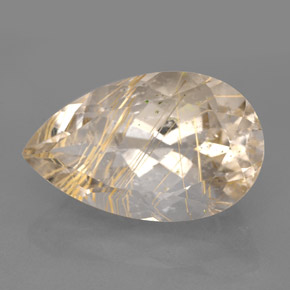 Cuarzo rutilado amarillo natural de 9,56 ct, transparente, transparente / translúcido