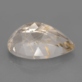 Cuarzo rutilado amarillo natural de 9,56 ct, transparente, transparente / translúcido