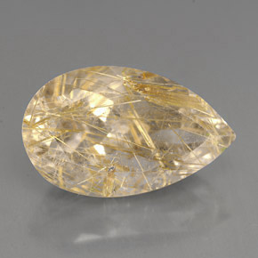Cuarzo rutilado amarillo natural de 9,59 ct, transparente, transparente / translúcido