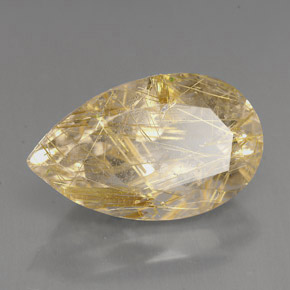 Cuarzo rutilado amarillo natural de 9,59 ct, transparente, transparente / translúcido