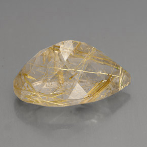 Cuarzo rutilado amarillo natural de 9,59 ct, transparente, transparente / translúcido