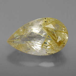 Cuarzo rutilado amarillo natural de 8,11 ct, transparente, transparente / translúcido