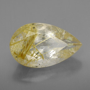 Cuarzo rutilado amarillo natural de 8,11 ct, transparente, transparente / translúcido