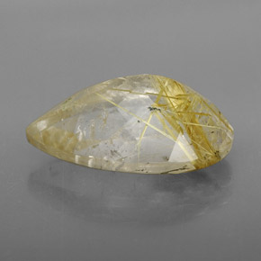 Cuarzo rutilado amarillo natural de 8,11 ct, transparente, transparente / translúcido