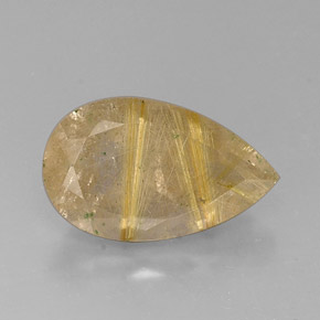 Cuarzo rutilado amarillo natural de 8,90 ct, transparente, transparente / translúcido