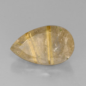 Cuarzo rutilado amarillo natural de 8,90 ct, transparente, transparente / translúcido