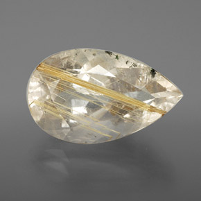 Cuarzo rutilado amarillo natural de 8,49 ct, transparente, transparente / translúcido