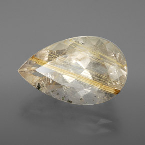 Cuarzo rutilado amarillo natural de 8,49 ct, transparente, transparente / translúcido