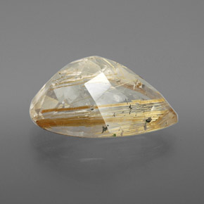 Cuarzo rutilado amarillo natural de 8,49 ct, transparente, transparente / translúcido