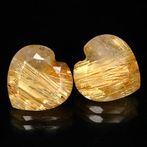 Gemas de cuarzo rutilado amarillo natural de  ct, transparente, transparente / translúcido