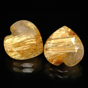 Gemas de cuarzo rutilado amarillo natural de  ct, transparente, transparente / translúcido