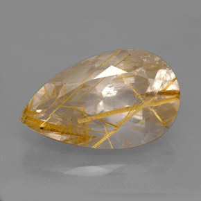 Cuarzo rutilado amarillo natural de 9,12 ct, transparente, transparente / translúcido