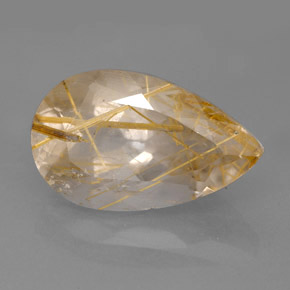 Cuarzo rutilado amarillo natural de 9,12 ct, transparente, transparente / translúcido