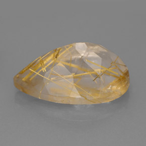 Cuarzo rutilado amarillo natural de 9,12 ct, transparente, transparente / translúcido
