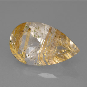 Cuarzo rutilado amarillo natural de 8,62 ct, transparente, transparente / translúcido