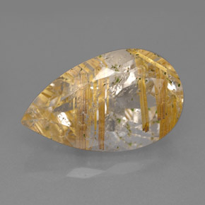 Cuarzo rutilado amarillo natural de 8,62 ct, transparente, transparente / translúcido